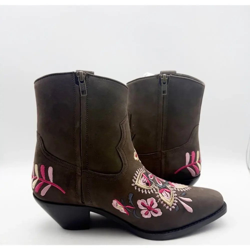 Diba True Women Cains Ville Western Bootie Size 9 M Brown Multi Leather NWOB